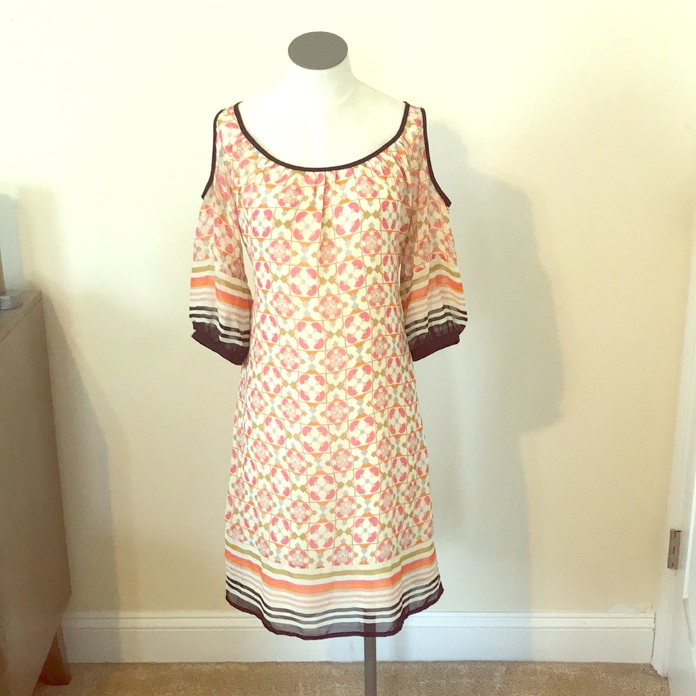 Floral/geometric print dress